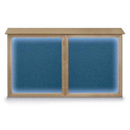 United Visual Products Single Door Enclosed Radius EZ Tack Board, 18"x24", Gold/Marble UV7000EZ-MARBLE-GOLD